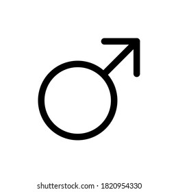 Mars planet symbol. Vector sign. Astrological calendar. Zodiacal black and white horoscope. Outline illustration. Jyotisha. Hinduism, Indian or Vedic astrology