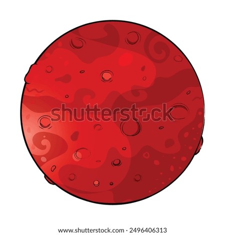 Mars planet vector. Globe Mars texture map in flat style. Red planet solar system.