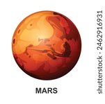Mars planet. Vector illustration isolated on white background