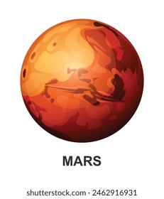 Mars planet. Vector illustration isolated on white background