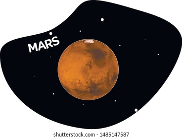 Mars planet vector illustration, solar system