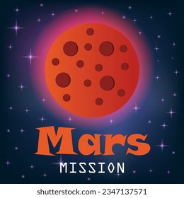 Mars planet.Mars mission illustration.Mars. Mars planet vector