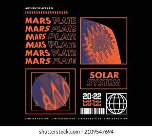 Mars Plate Graphic Design for T shirt  Street Wear and Urban Style