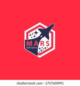mars program logo design with rocket concept illustration