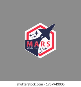 mars program logo design with rocket concept illustration