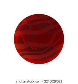 Mars red planet. Collection of Planets of solar system. Cartoon style vector illustration isolated on white background. 