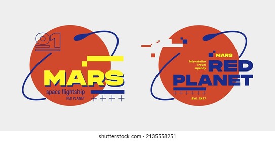 Mars, Red Planet slogan t shirt print design