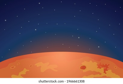 Mars red planet vector illustration