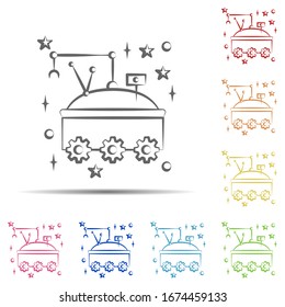 Mars robot multi color icon. Element of space hand drawn icon on white background