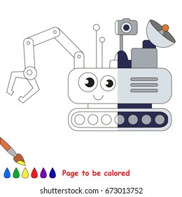 Mars Rover, the coloring book to educate preschool kids with easy gaming level, the kid educational game to color the colorless half by sample.