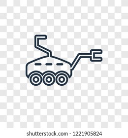 Mars Rover concept vector linear icon isolated on transparent background, Mars Rover concept transparency concept in outline style