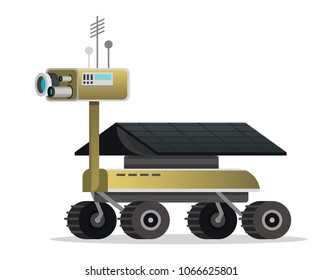 Mars rover. for games and mobile. Modern technology of the future. Astronaut exploring space. Martian robot on the Red Planet for the colonies.
