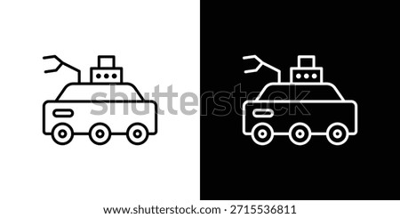 Mars rover icon in line design. Editable stroke icons.