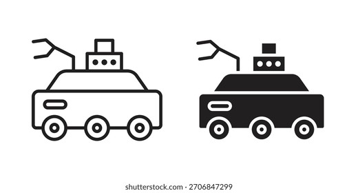 Mars rover icon symbol for logo, web, app designs.