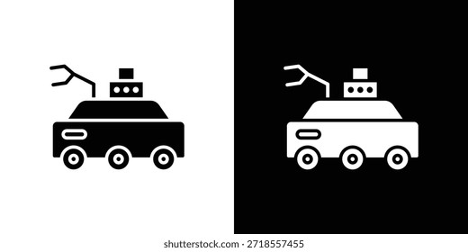 Ilustração do vetor do ícone do Mars rover - ícones de vetor de estilo preto de alta qualidade