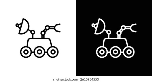 Mars rover icon Vector isolated outline drawing.