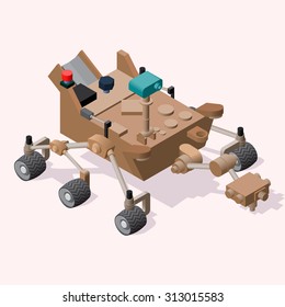 Mars Rover. Isometric Vector Illustration. Icon Or Element For Space Application Design.