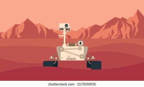 Mars rover on the surface of Mars