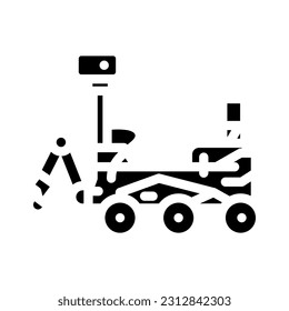 mars rover planet glyph icon vector. mars rover planet sign. isolated symbol illustration