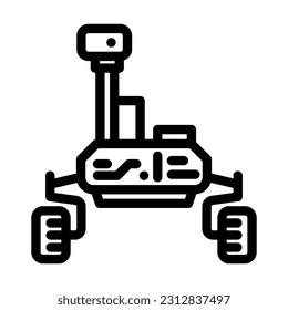 mars rover planet line icon vector. mars rover planet sign. isolated contour symbol black illustration