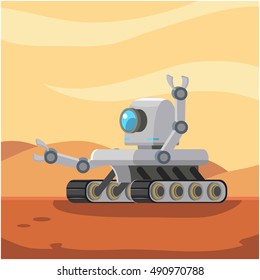 Mars Rover Robot Vector Illustration Design