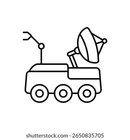 Mars Rover Space Exploration Line Icon