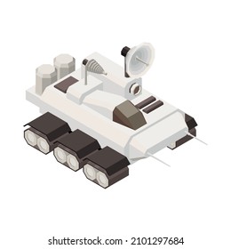 Mars rover space vehicle in white color isometric icon 3d vector illustration