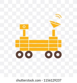 Mars rover vector icon isolated on transparent background, Mars rover logo concept