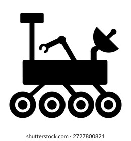 Mars rovertiert Silhouette. Ideal für die Verwendung als Video, Icon, Web-Grafikdesign und Infografik 