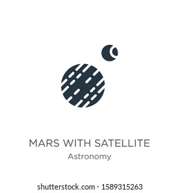 Mars with satellite icon vector. Trendy flat mars with satellite icon from astronomy collection isolated on white background. Vector illustration can be used for web and mobile graphic design, logo, 