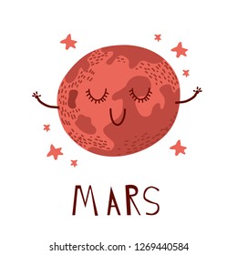 mars simple vector illustration sticker