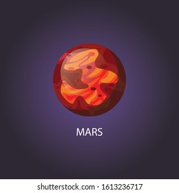 Mars, solar system planet. Vector illustration isolated on background