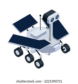 Icono isométrico del rover espacial Mars Ilustración vectorial 3d