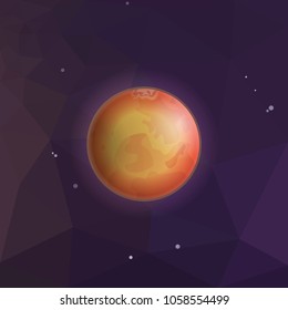 Mars in space vector