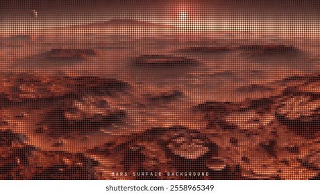 Mars surface background banner, astronomy background