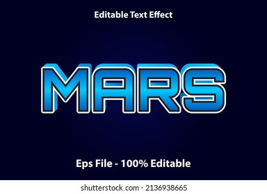 mars text effect editable with blue color.