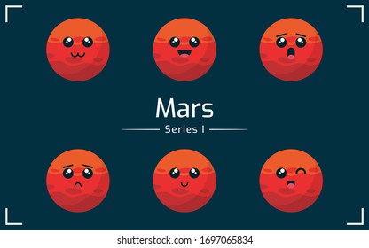 Mars vector for education about space and galaxy