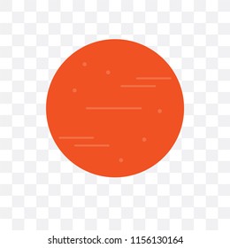 Mars vector icon isolated on transparent background, Mars logo concept