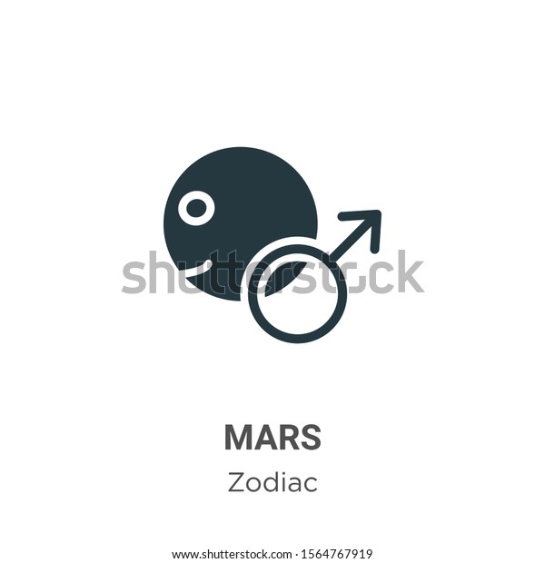 Mars vector icon on white background. Flat vector\
mars icon symbol sign from modern zodiac collection for mobile\
concept and web apps\
design.
