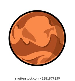 Mars vector. Mars planet, solar system