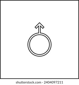 Mars vector symbol. Male symbol contour color black flat style