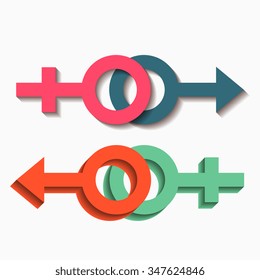 Mars and venus abstract icons