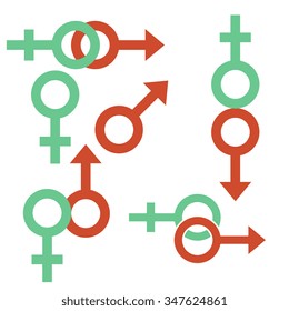 Mars and venus abstract icons