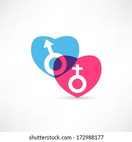 Mars and venus signs icon
