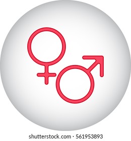 Mars Venus signs symbol flat icon on background