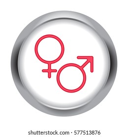 Mars Venus signs symbol flat icon on background