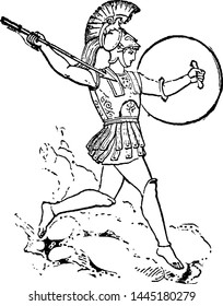 Mars vintage engraved illustration drawing