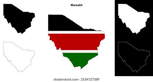 Conjunto de mapa de contorno del condado de Marsabit