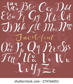Marsala Alphabet from my big font collection. Hand drawn decorative vintage vector ABC letters. Vector alphabet. Valentine's ABC. Calligraphic lettering. Modern Calligraphy.