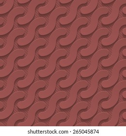 Marsala color perforated paper with cut out effect. Abstract 3d seamless background. Vector EPS10.